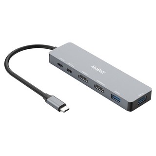 MoBiQ Type-C 6埠 MacBook HDMI 雙螢幕 4K USB 5G 100W PD 多功能集線器 EM-62HP, 單一顏色, 1個