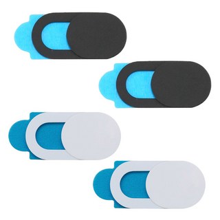 MONACO OLIVE 筆電手機網路攝影機防駭客安心滑蓋 2款 x 2入組, 單一商品, 白色, 黑色