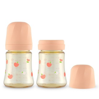 GROSMIMI 幼兒用PPSU奶瓶雙入組, 桃花, 200ml, 1個
