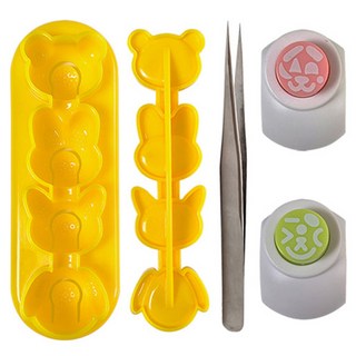 큐트미 이홈베이킹 큐트미 미니 곰 토끼 고양이 강아지 주먹밥 4구 세트, 혼합색상, 1세트