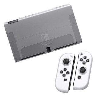 HOHOO Nintendo Switch OLED 全覆蓋軟式TPU矽膠保護殼, 單一商品, 1個, 半透明