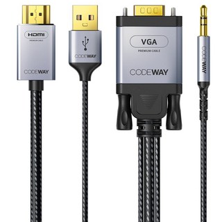 CODEWAY VGA RGB to HDMI 支援音訊連接線, 1個, 2m