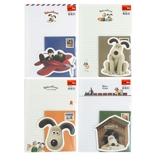 핑크풋 월레스와 그로밋 편지지 4종 세트, Orange + Green + Blue + Beige, 1개