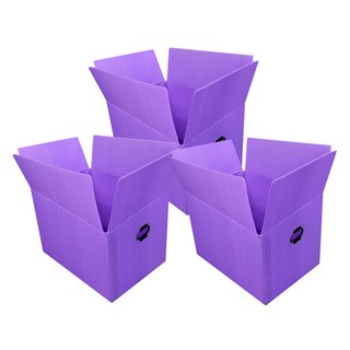 광동 손베임 방지 이사박스, 보라색, 3개