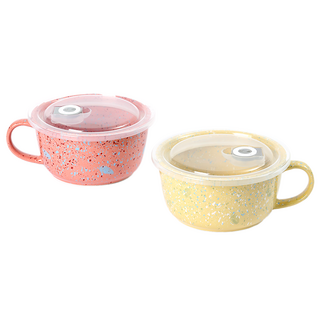 Polmarken Stella 泡麵碗 600ml 2件組, 1套, 珊瑚粉+芥末黃