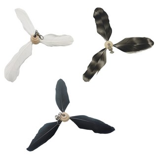 딩동펫 고양이 낚싯대 리필 세트 모음, 플라잉 깃털 3종 블랙, 그레이, 화이트, 1세트