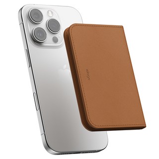 엘라고 맥세이프 가죽 카드지갑 케이스, 브라운, 1개