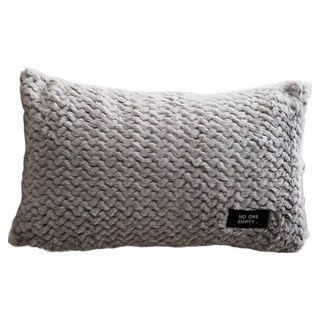 THiRTEEN 拾叁家居 波紋絨毛抱枕, 50 x 30cm, 奶油灰