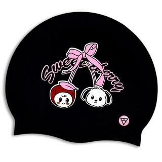 Tornado 矽膠泳帽 設計款泳帽 TSC2006, 黑色, 1個