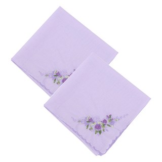 마더브띠 여성용 예쁜 꽃 자수 손수건 2p