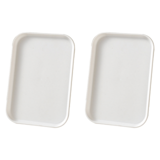 Roglo咖啡方形托盤托盤, 2個, 象牙白