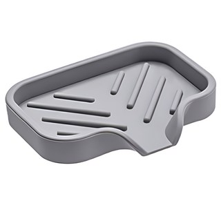 살림이음 물빠짐 실리콘 비누 수세미 받침대 소형, 그레이, 1개