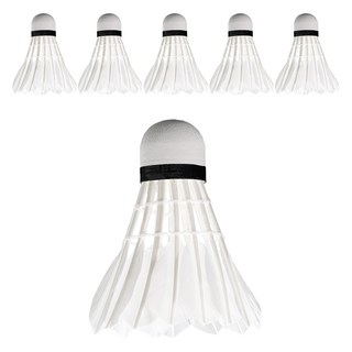 마메 레저용 거위털 셔틀콕, White, 6개입, 1세트