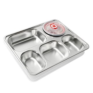 生活 King 304不鏽鋼五格餐盒 附蓋子, 28.5 x 22.5 x 4.5cm, 1個