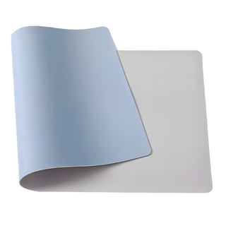 拍平方 雙面皮革桌墊 BH189 PU皮革, 60 x 30cm, 天藍色 + 銀色