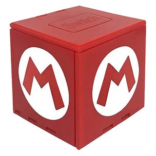 HOHOO Nintendo Switch專用便攜式16合1遊戲卡收納盒 사카, 瑪利歐 M 紅色, 單一商品, 1個