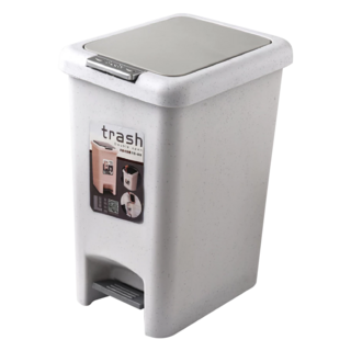拍平方 雙開垃圾桶, 灰白色 20L, 34 x 25 x 43cm