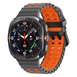SPACE SHIELD Galaxy Watch 雙色海洋風矽膠錶帶, 1個, 灰橘色