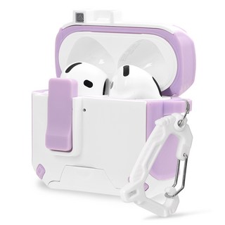 Onour AirPods 4代 MagSafe 鎖扣防摔保護殼 + 登山扣組合, 1套, 紫色, OPP-2RB