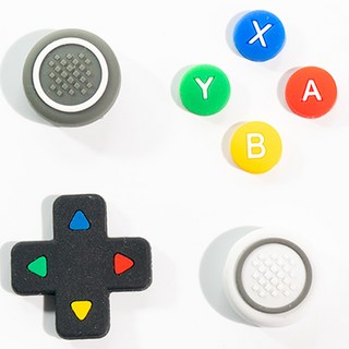 HOHOO Nintendo Switch Joy-Con OLED Lite 經典搖桿帽 + 按鍵貼紙套組, 1套, 單一商品, 經典