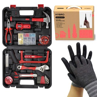 하이브로 맘스 홈키트 전동드라이버 공구 + 작업장갑 랜덤발송 세트, 1세트, 13종
