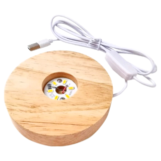 小麥購物 實木LED燈座 G459 134g 3個, 暖光