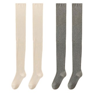 Mabsoshop 女款半透視合身過膝長襪 HR127 2入