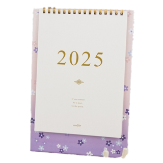 conifer 綠的事務 2025年 時間絮語直式桌曆, 1本, 花言花雨