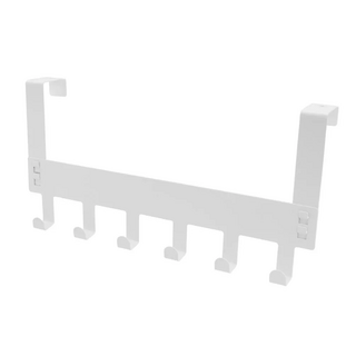 TRENY 美式門後掛勾架 白色 鐵製 承重4KG 最大門板厚度4.5cm, 1個