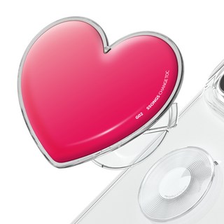 CHANGETOC 可拆卸手機支架 手機座, 愛心 G02 粉紅色, 1個