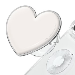 CHANGETOC 可拆卸手機支架 手機座, 愛心 030 白色鈦金屬, 1個
