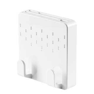 UTOOKII 無痕壁掛式雙掛勾刀具收納架 - 白色 ABS材質, 20 x 8 x 20.8cm, 1個