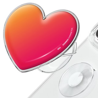 Song's Design 可拆卸替換式手機支架, 愛心 G01 橘紅色, 1個