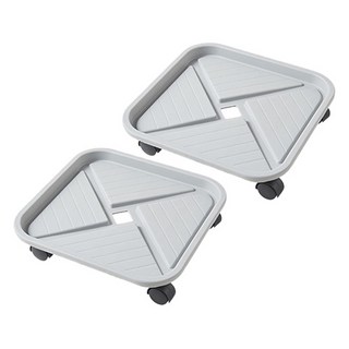 Homeflow 附輪通風設計含接水盤移動式花盆底盤 方形 20公分, 2個, 混合顏色