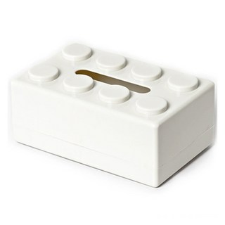 HOHOO 樂高造型面紙盒, 白色, 1個