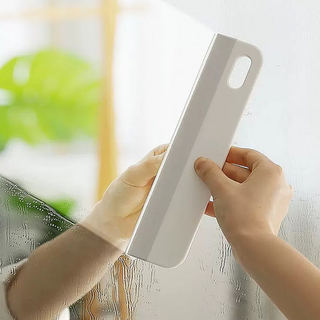 桌面鏡面刮水器, 浴室必備, 可懸掛, TPE軟膠條, 耐磨耐用, ABS/PE材質, 1支, 白色