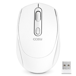 코시 C타입 충전식 듀얼 멀티 무소음 블루투스 무선 마우스, 화이트, M4141WLBT