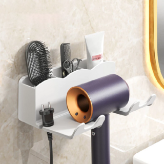 小麥購物 吹風機置物架 雙掛款 C136 89g, 白色, 2個