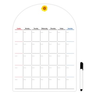 TLC 可輕鬆黏貼的向日葵行程冰箱備忘板 + 馬克筆組, 橡膠磁鐵