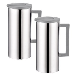 Balunfini 大容量不鏽鋼水瓶, 2個, 銀色, 1.8L