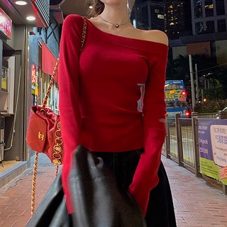 ViVEMO 女性Kelly Girl半露肩修身針織衫 10081