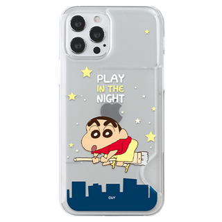 짱구 플레이 반투명 카드 슬림 휴대폰 케이스