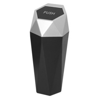 HICKIES 車用Cyber一鍵式PUSH菸灰缸垃圾桶, 銀色, 1個