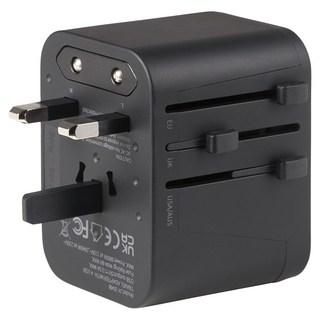 BRIGHTON USB 4埠 Type-C 相容海外旅行用多功能轉接插座 BT305, 黑色, 1個