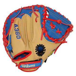 Wilson 韓版 A360 捕手手套 棒球手套 右投用 WBK2436BL01315R, 金黃色, 1個