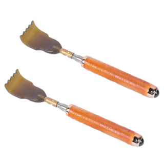 IrangIrang 便攜式指壓長度可調摺疊不求人, 橘色, 2個