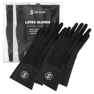 더클래스 라텍스 세차 고무장갑 특대 XL, 2개