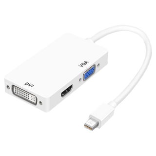 K-LINE 三合一視頻轉接線 Mini DP to 高清數位/VGA/DVI, 1個