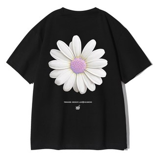 Elimeno EL 雛菊短袖T恤, 黑色