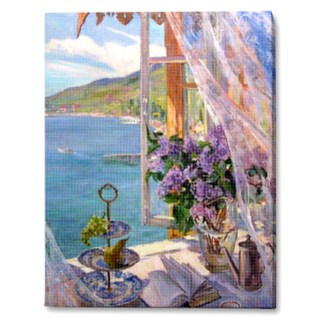 루아즈 보석십자수 DIY 키트 대형, 05 바닷가, 1세트